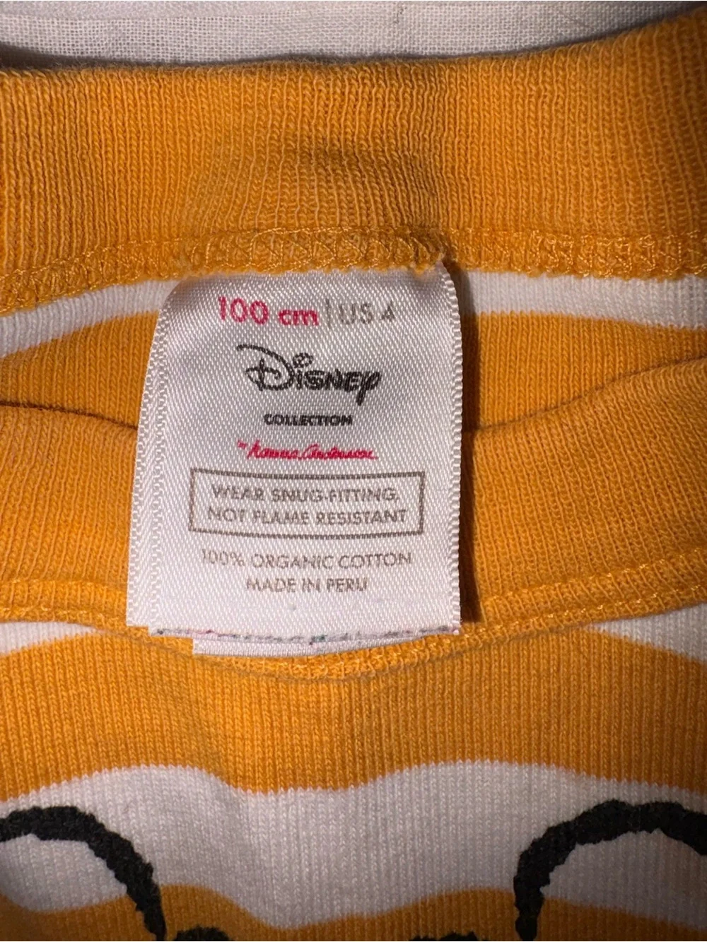 Hanna Andersson Yellow & White Striped Pooh Pajama Set